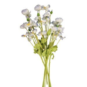 Artificial Silk Poppy Flowers Light Blue Faux Wildflower Bouquet 8 Stems 24 Inch